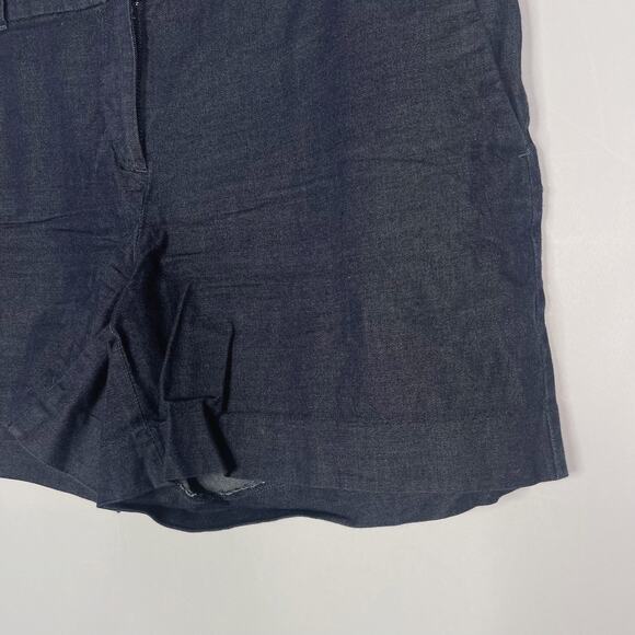 Ann Taylor Womens 10 Blue Chambray Flat Front Chino Shorts Cotton Stretch - Picture 4 of 7
